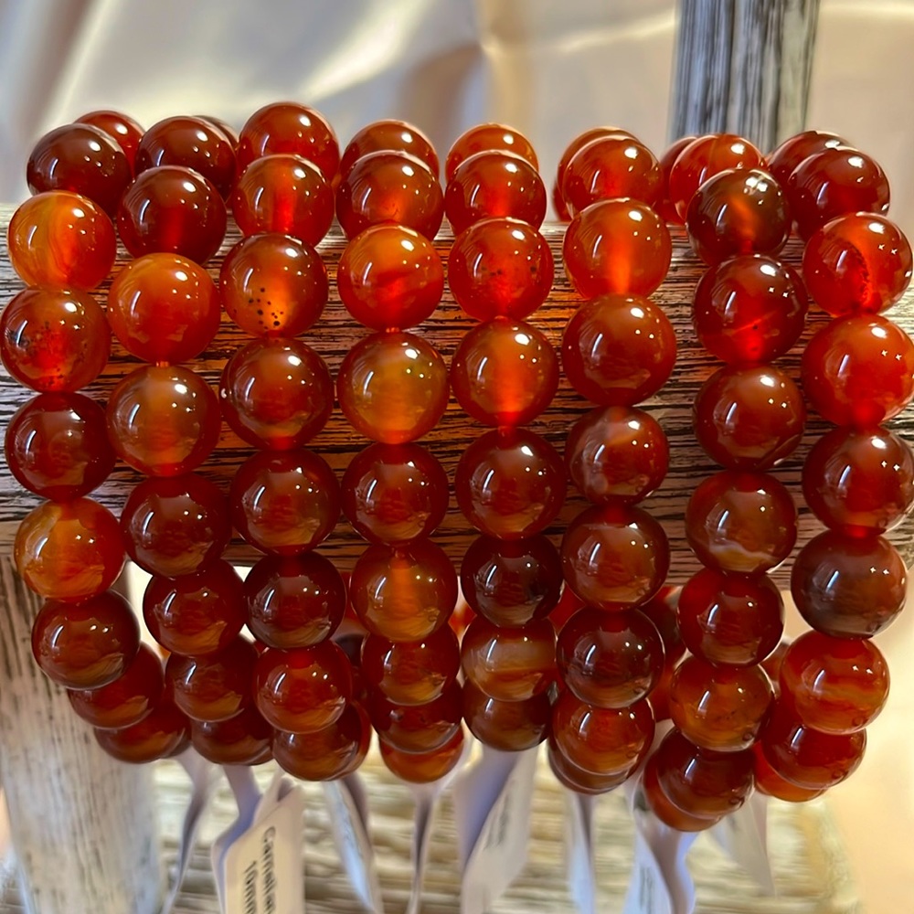 10mm Carnelian Natural Healing Crystal Bracelet